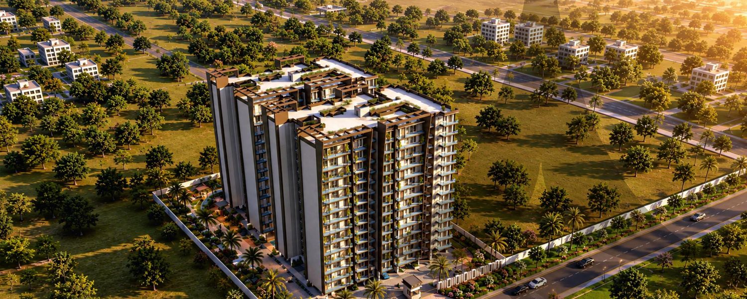 The Arris G+14 luxury apartment tower in Vrindavan Yojana, Lucknow